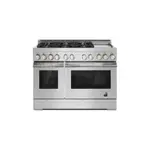 JennAir JGRP548HL 48" RISE Professional Smart Gas Range with 6 Sealed Burners, Chrome-Infused Griddle, Dual Ovens, in Stainless Steel