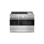 JennAir JGRP548HM 48" NOIR Professional Smart Gas Range with 6 Sealed Burners, Chrome-Infused Griddle, Dual Ovens, in Stainless Steel