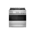 JennAir JGRP636HM 36" NOIR Smart Gas Range with 5.1 cu. ft Oven Capacity, 4 Sealed Burners, Infrared Grill, Remote Access, Cast Iron Grates, in Stainless Steel