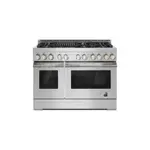 JennAir JGRP648HL 48" RISE Smart Gas Range with 6 Sealed Burners, Grill, 6.3 cu. ft. Total Oven Capacity, Remote Access, Halo-Effect Knobs, Dual-Fan True Convection, in Stainless Steel