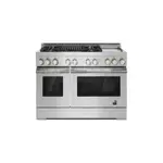 JennAir JGRP748HL 48" RISE Professional Smart Gas Range with 4 Sealed Burners, Griddle, Grill, 6.3 cu. ft. Total Oven Capacity, Remote Access, Halo-Effect Knobs, in Stainless Steel