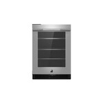 JennAir JUGFL242HL 24" RISE Under Counter Glass Door Refrigerator with 5.2 cu. ft. Capacity, Obsidian Interior and LED Lighting in Stainless Steel (Left Hinge)