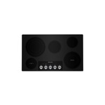 KitchenAid KCES556HBL 36" Electric Cooktop with 5 Elements, Hot Surface Indicator and Metal Control Knobs (Black)