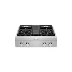 KitchenAid KCGC500JSS 30" Commercial-Style Gas Rangetop with 4 Burners, Ultra Power Dual-Flame Burners, Simmer & Melt Burner and Three-Level Convertible Grates in Stainless Steel