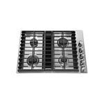 KitchenAid KCGD500GSS 30 inch Gas Downdraft Cooktop with 4 Sealed Burners, 17000 BTU Heating Power, 300 CFM Exhaust Rating, Melt Cap in Stainless Steel