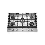 KitchenAid KCGS950ESS 30" Gas Cooktop with 5 Sealed Burners, 17000 BTU Heating Power, Removable Griddle Included in Stainless Steel