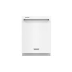 KitchenAid KDTE204KWH 24" Built-In Fully Integrated Dishwasher with 13 Place Settings, Third Rack and ProWash Cycle (White)