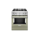 KitchenAid KFDC500JAV 30" Smart Commercial-Style Dual Fuel Range with 4 Burners, 4.1 Cu. Ft. Capacity and Even-Heat True Convection (Avocado Cream)