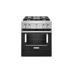 KitchenAid KFDC500JBK 30" Smart Commercial-Style Dual Fuel Range with 4 Burners, 4.1 Cu. Ft. Capacity and Even-Heat True Convection (Imperial Black)