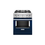 KitchenAid KFDC500JIB 30" Smart Commercial-Style Dual Fuel Range with 4 Burners, 4.1 Cu. Ft. Capacity and Even-Heat True Convection (Ink Blue)