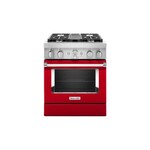 KitchenAid KFDC500JPA 30" Smart Commercial-Style Dual Fuel Range with 4 Burners, 4.1 Cu. Ft. Capacity and Even-Heat True Convection (Passion Red)