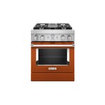 KitchenAid KFDC500JSC 30" Smart Commercial-Style Dual Fuel Range with 4 Burners, 4.1 Cu. Ft. Capacity and Even-Heat True Convection (Scorched Orange)