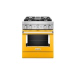 KitchenAid KFDC500JYP 30" Smart Commercial-Style Dual Fuel Range with 4 Burners, 4.1 Cu. Ft. Capacity and Even-Heat True Convection (Yellow Pepper)