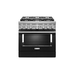 KitchenAid KFDC506JBK 36 inch Smart Commercial-Style Dual Fuel Range with 6 Burners, 5.1 Cu. Ft. Capacity and Even-Heat True Convection (Imperial Black)