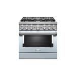 KitchenAid KFDC506JMB 36" Smart Commercial-Style Dual Fuel Range with 6 Burners, 5.1 Cu. Ft. Capacity and Even-Heat True Convection (Misty Blue)