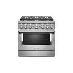 KitchenAid KFDC506JSS 36" Smart Commercial-Style Dual Fuel Range with 6 Burners, 5.1 Cu. Ft. Capacity and Even-Heat True Convection (Stainless Steel)