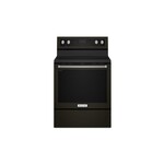 KitchenAid KFEG500EBS 30" Freestanding Electric Range with 5 Elements, 6.4 Cu. Ft. Capacity and Even-Heat True Convection (Black Stainless Steel with PrintShield Finish)