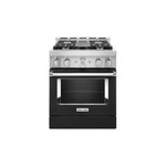 KitchenAid KFGC500JBK 30" Smart Commercial-Style Gas Range with 4 Burners, 4.1 Cu. Ft. Capacity and Even-Heat True Convection (Imperial Black)