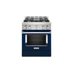 KitchenAid KFGC500JIB 30" Smart Commercial-Style Gas Range with 4 Burners, 4.1 Cu. Ft. Capacity and Even-Heat True Convection (Ink Blue)