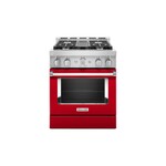 KitchenAid KFGC500JPA 30" Smart Commercial-Style Gas Range with 4 Burners, 4.1 Cu. Ft. Capacity and Even-Heat True Convection (Passion Red)