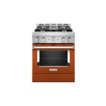 KitchenAid KFGC500JSC 30" Smart Commercial-Style Gas Range with 4 Burners, 4.1 Cu. Ft. Capacity and Even-Heat True Convection (Scorched Orange)