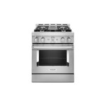 KitchenAid KFGC500JSS 30" Smart Commercial-Style Gas Range with 4 Burners, 4.1 Cu. Ft. Capacity and Even-Heat True Convection (Stainless Steel)