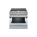 KitchenAid KFGC506JMB 36" Smart Commercial-Style Gas Range with 6 Burners, 5.1 Cu. Ft. Capacity and Even-Heat True Convection (Misty Blue)