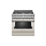 KitchenAid KFGC506JMH 36" Smart Commercial-Style Gas Range with 6 Burners, 5.1 Cu. Ft. Capacity and Even-Heat True Convection (Milkshake)