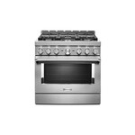 KitchenAid KFGC506JSS 36" Smart Commercial-Style Gas Range with 6 Burners, 5.1 Cu. Ft. Capacity and Even-Heat True Convection (Stainless Steel)