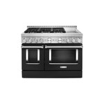 KitchenAid KFGC558JBK 48" Smart Commercial-Style Gas Range with 6 Burners, Griddle, 6.3 Cu. Ft. Capacity and Even-Heat True Convection (Imperial Black)