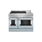 KitchenAid KFGC558JMB 48" Smart Commercial-Style Gas Range with 6 Burners, Griddle, 6.3 Cu. Ft. Capacity and Even-Heat True Convection (Misty Blue)