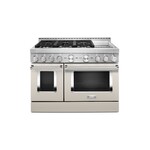 KitchenAid KFGC558JMH 48" Smart Commercial-Style Gas Range with 6 Burners, Griddle, 6.3 Cu. Ft. Capacity and Even-Heat True Convection (Milkshake)