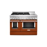 KitchenAid KFGC558JSC 48 inch Smart Commercial-Style Gas Range with 6 Burners, Griddle, 6.3 Cu. Ft. Capacity and Even-Heat True Convection (Scorched Orange)