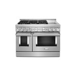 KitchenAid KFGC558JSS 48" Smart Commercial-Style Gas Range with 6 Burners, Griddle, 6.3 Cu. Ft. Capacity and Even-Heat True Convection (Stainless Steel)