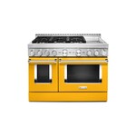 KitchenAid KFGC558JYP 48" Smart Commercial-Style Gas Range with 6 Burners, Griddle, 6.3 Cu. Ft. Capacity and Even-Heat True Convection (Yellow Pepper)