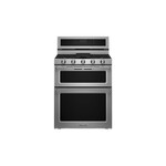 KitchenAid KFGD500ESS 30" Double Oven Gas Range with 5 Burners, 6 Cu. Ft. Capacity and Even-Heat True Convection (Stainless Steel)