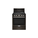 KitchenAid KFGG500EBS 30" Gas Range with 5 Burners, 5.8 Cu. Ft. Capacity and Even-Heat True Convection (Black Stainless Steel with PrintShield Finish)