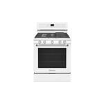 KitchenAid KFGG500EWH 30" Gas Range with 5 Burners, 5.8 Cu. Ft. Capacity and Even-Heat True Convection (White)