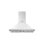 Smeg KPF36UWH 36 inch Portofino Wall Mount Hood with 600 CFM, LED Lighting, 3 Stainless Steel Grease Filters (White)