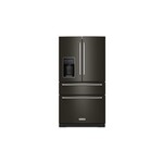 KitchenAid KRMF536RBS 36" 4-Door French Door Refrigerator with 26.2 cu. ft. Capacity, Signature Platinum Interior and Exterior Ice and Water Dispenser with Measured Fill (Black Stainless Steel)