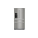 KitchenAid KRMF536RPS 36" 4-Door French Door Refrigerator with 26.2 cu. ft. Capacity, Signature Platinum Interior and Exterior Ice and Water Dispenser with Measured Fill (Stainless Steel)