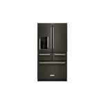 KitchenAid KRMF706EBS 36" 5-Door French Door Refrigerator with 25.76 cu. ft. Capacity, Preserva Food Care System and Exterior Ice and Water Dispenser  (Black Stainless Steel with PrintShield Finish)