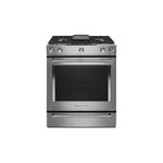 KitchenAid KSDB900ESS 30" Dual Fuel Slide-In Range with 5 Sealed Burner, 19000 BTU Heating Power, 7.1 cu. ft. Oven Capacity in Stainless Steel