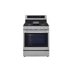 LG LRGL5825F 30 inch Smart Wi-Fi Enabled Freestanding Gas Range with 5 Sealed Burners, 5.8 cu. ft. Capacity, True Convection, UltraHeat 20K BTU Burner, Air Fry (PrintProof Stainless Steel)