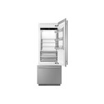 Smeg RBMU30RX 30" Built-In Bottom Mount Refrigerator with 15.54 cu. ft. Capacity, Ice Maker, Inverter Technology, LED Lighting in Stainless Steel