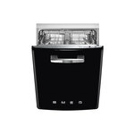 Smeg STU2FABBL2 24" 50's Retro Style Dishwasher with 13 Place Settings,10 Programs, FlexiDUO, Planetarium Wash (Black)