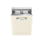 Smeg STU2FABCR2 24" 50's Retro Style Dishwasher with 13 Place Settings,10 Programs, FlexiDUO, Planetarium Wash (Cream)