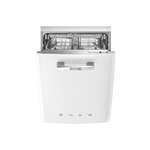 Smeg STU2FABWH2 24" 50's Retro Style Dishwasher with 13 Place Settings,10 Programs, FlexiDUO, Planetarium Wash (White)