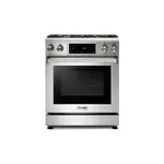 Thor Kitchen TRG3001LP 30" Professional Gas Range with 4 Burners, 4.55 cu. ft. Capacity, Tilt Panel, in Stainless Steel (Liquid Propane)