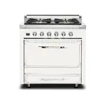 Viking TVDR3614BPW Tuscany Series 36 inch Dual Fuel Range with 4 Sealed Burners and 3.8 cu. ft. Capacity Oven (Pure White)